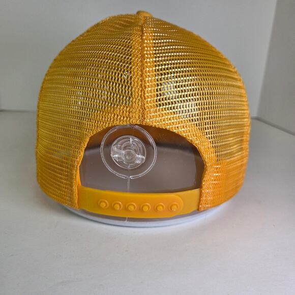 Vintage Stren Fishing Trucker Hat Mesh Snapback Yellow White Foam Front USA - Picture 3 of 9
